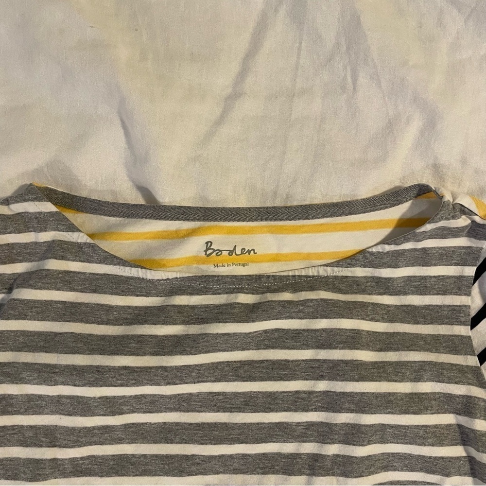 Boden SMALL Multicolored Bretton Top WL977 stripes long sleeve black yellow gray - Picture 2 of 5